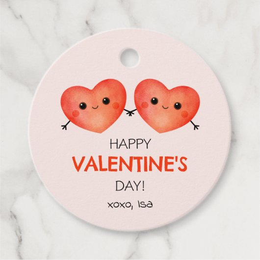 Prettig Valentijnsdag met twee harten Bedankjes Labels (Voorkant)