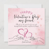 Prettig Valentijnsdag mijn vriendin roze Notitiekaartje (Voorkant)