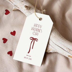 Prettig Valentijnsdag – Miniblint lintboog Cadeaulabel