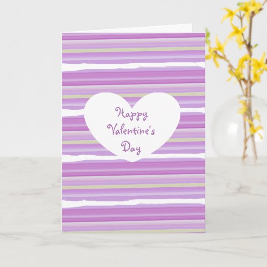 Prettig Valentijnsdag Mooie Paarse Waterverf Kaart (Gele Bloem)