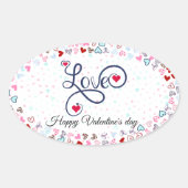 Prettig Valentijnsdag Ovale Sticker (Voorkant)