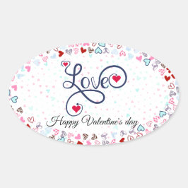 Prettig Valentijnsdag Ovale Sticker