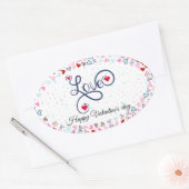 Prettig Valentijnsdag Ovale Sticker (Envelop)