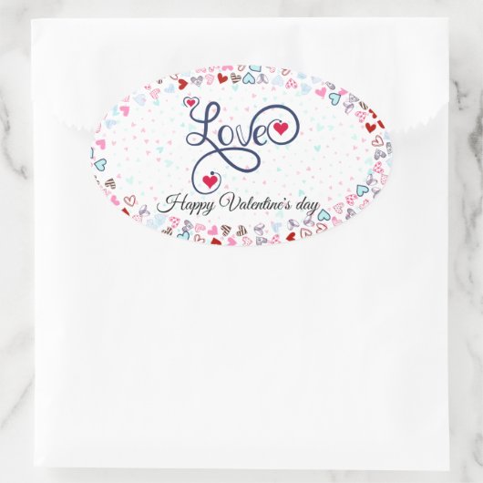 Prettig Valentijnsdag Ovale Sticker (Tas)