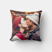 Prettig Valentijnsdag Persoonlijke Foto & Namen Kussen (Voorkant)