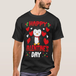Prettig Valentijnsdag Pinguïn Hart Liefde Dier T-shirt