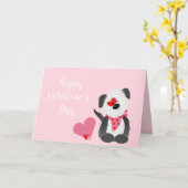 Prettig Valentijnsdag Puppy Hartjes Roze Kaart (Gele Bloem)