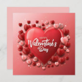 Prettig Valentijnsdag Rode Hart Liefde Feestdagenkaart (Voorkant / Achterkant)