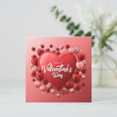 Prettig Valentijnsdag Rode Hart Liefde Feestdagenkaart (Staand voorkant)
