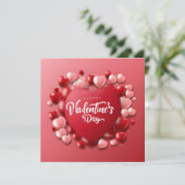 Prettig Valentijnsdag Rode Hart Liefde Feestdagenkaart (Staand voorkant)