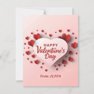 Prettig Valentijnsdag Rode Hart Liefde Feestdagenkaart