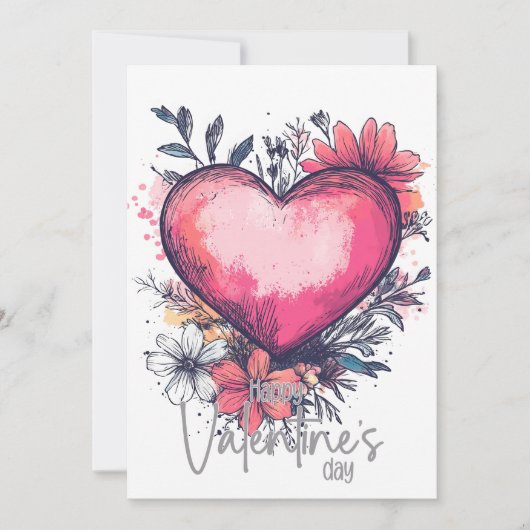 Prettig Valentijnsdag – Romantisch Hart & Tuin Kaart (Voorkant)