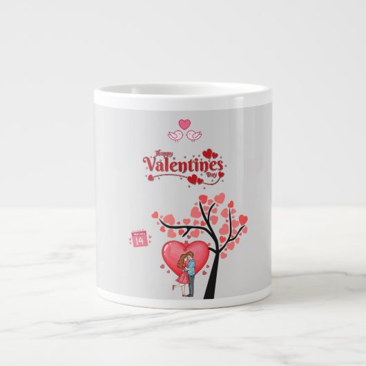 Prettig Valentijnsdag – romantisch koppel Grote Koffiekop (Voorkant)