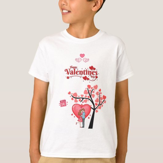 Prettig Valentijnsdag – Romantisch Paar T-shirt (Voorkant)