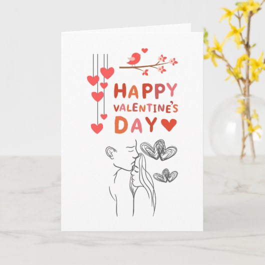 Prettig Valentijnsdag – Romantisch stel Kaart (Gele Bloem)