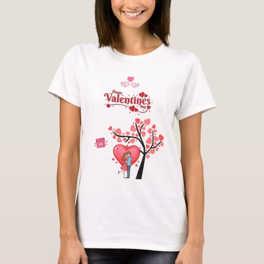 Prettig Valentijnsdag – romantisch stel T-shirt (Voorkant)