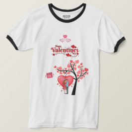 Prettig Valentijnsdag – romantisch stel  T-shirt