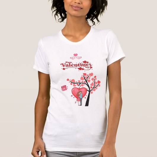 Prettig Valentijnsdag – romantisch stel T-shirt (Voorkant)