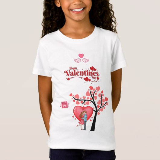 Prettig Valentijnsdag – romantisch stel T-shirt (Voorkant)