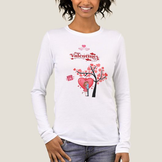 Prettig Valentijnsdag – Romantisch stel  Tri-Blend Shirt (Voorkant volledig)