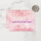 Prettig Valentijnsdag Romantische Roze Harten Notitiekaartje (Voorkant / Achterkant in situ)