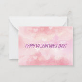 Prettig Valentijnsdag Romantische Roze Harten Notitiekaartje (Voorkant)