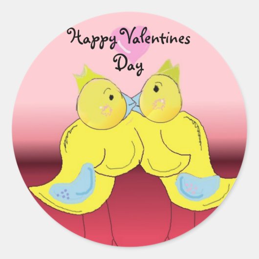 Prettig Valentijnsdag Ronde Sticker (Voorkant)