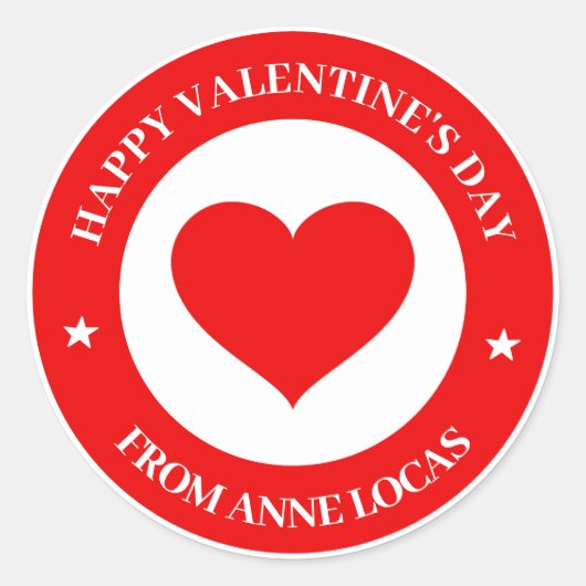 Prettig Valentijnsdag  Ronde Sticker (Voorkant)