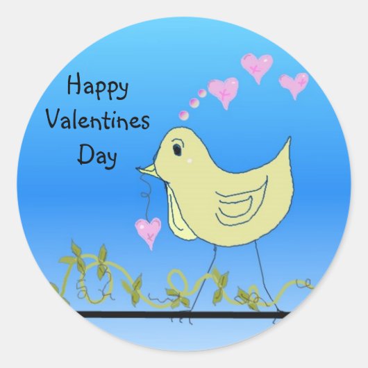 Prettig Valentijnsdag Ronde Sticker (Voorkant)