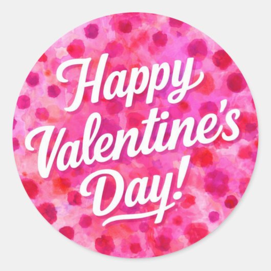 Prettig Valentijnsdag Ronde Sticker (Voorkant)
