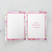 Prettig Valentijnsdag Roze Bloemen Kaart (Binnen)