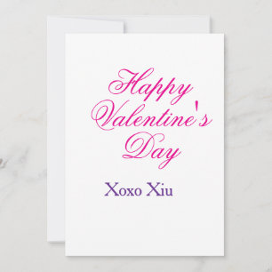 Prettig Valentijnsdag roze paars xoxo liefde naam Kaart