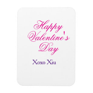 Prettig Valentijnsdag roze paars xoxo liefde naam Magneet