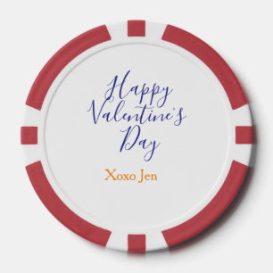 Prettig Valentijnsdag roze paars xoxo liefde naam Poker Chips