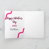 Prettig Valentijnsdag roze zwarte spiraal vet lett Kaart (Binnen)