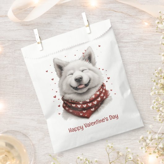Prettig Valentijnsdag Samoyed Hond Bedankzakje (Geknipt)