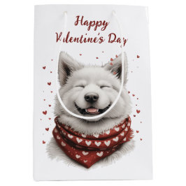 Prettig Valentijnsdag Samoyed Hond Medium Cadeauzakje