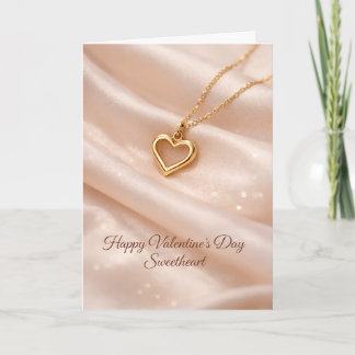 Prettig Valentijnsdag Schatje Gouden Hart Kaart