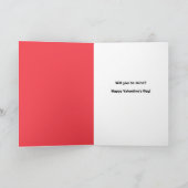 Prettig Valentijnsdag Schattige Kat Aangekleed Hum Feestdagen Kaart (Binnen)