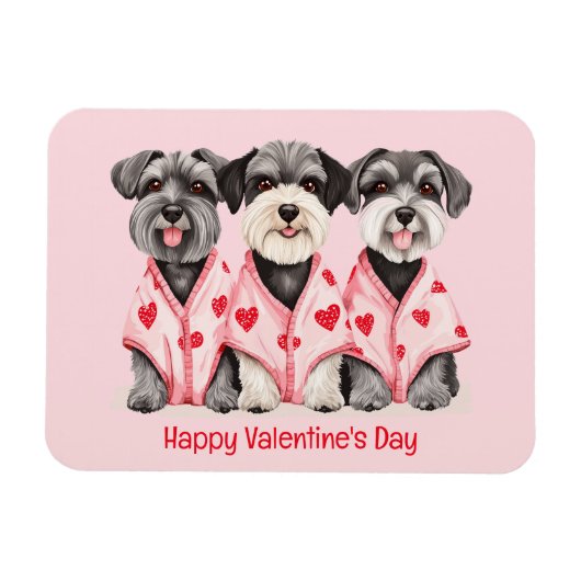 Prettig Valentijnsdag Schnauzer Honden Magneet (Horizontaal)