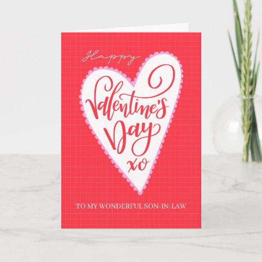 Prettig Valentijnsdag Schoonzoon met een Groot Har Kaart (Voorkant)