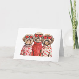 Prettig Valentijnsdag Shih Tzu honden Feestdagen Kaart