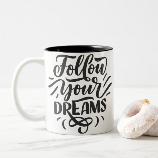 Prettig Valentijnsdag Tweekleurige Koffiemok (Met donut)