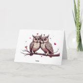 Prettig Valentijnsdag Uilen Feestdagen Kaart (Achterkant)