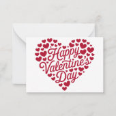 Prettig Valentijnsdag Valentijn Liefde Hart Notitiekaartje (Voorkant)