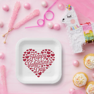 Prettig Valentijnsdag Valentijn Liefde Hart Papieren Bordje