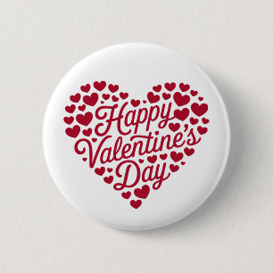 Prettig Valentijnsdag Valentijn Liefde Hart Ronde Button 5,7 Cm