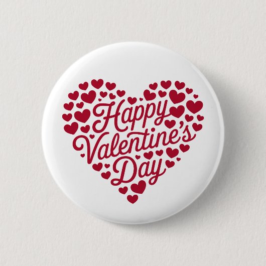 Prettig Valentijnsdag Valentijn Liefde Hart Ronde Button 5,7 Cm (Voorkant)