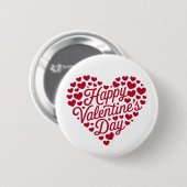 Prettig Valentijnsdag Valentijn Liefde Hart Ronde Button 5,7 Cm (Voorkant /achterkant)