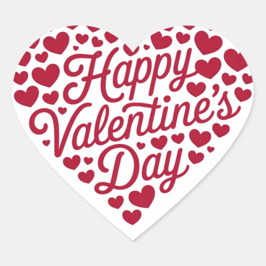Prettig Valentijnsdag Valentijn Liefde Hart Sticker (Voorkant)